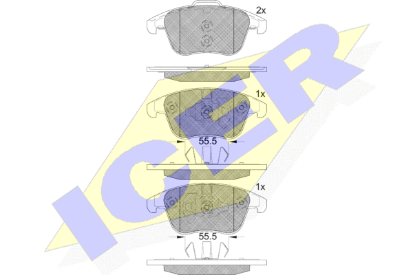 182231-203_колодки дисковые передние! с антискрип. пл.\ Ford Mondeo V 14>