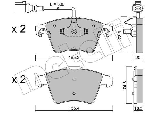 22-0552-2_колодки дисковые передние!\ VW Touareg 3.0-6.0 V12 04>