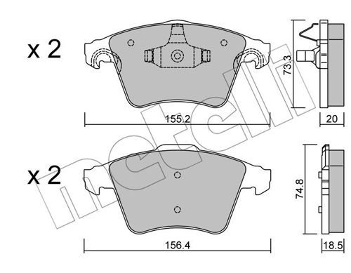 22-0552-3_колодки дисковые передние!\ VW T5/Multivan 2.0/3.2/1.9TDi/2.5TDi 03>