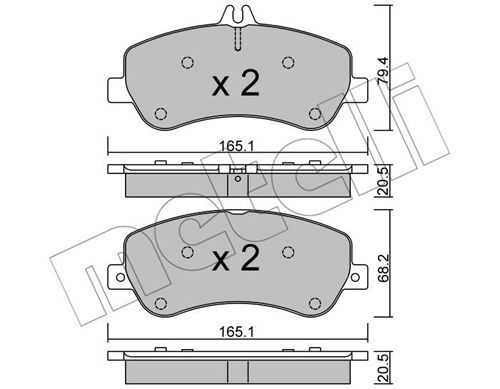 22-0825-0_колодки дисковые передние!\ MB X204 3.0/3.2CDI/3.5CDI 08>