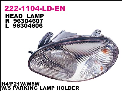 222-1104L-LD-EN_фара левая!\ Daewoo Lanos all models 97>