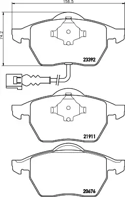 2339201_колодки дисковые !передние\ Audi A3 1.8i/1.9TDi Q 96-03,VW Golf IV 1.8T/2.3i 99-03