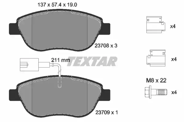 2370802_колодки дисковые передние!\ Fiat Bravo/Grande Punto/Doblo 1.4/1.3D/1.9D/JTD 03>