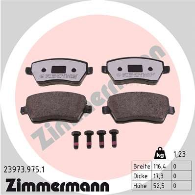 23973.975.1_колодки дисковые !перед. 116x52x17 \ Nissan Micra/Note, Renault Clio 1.0-1.6 03>