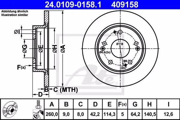 24.0109-0158.1_диск тормозной задний!\ Honda Civic VII 1.3/1.4/1.8/2.2CTDi 06>