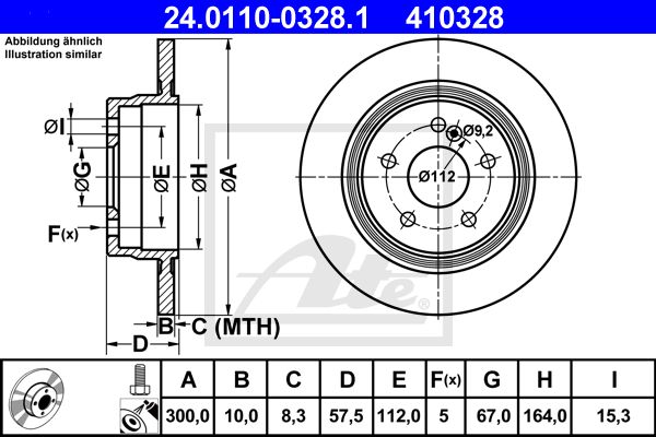 24.0110-0328.1_диск тормозной задний!\ MB W204/S204 1.8/2.1/2.5/3.0 07>