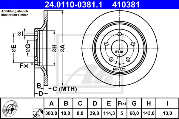 24.0110-0381.1_диск тормозной задний!\ Mazda CX-5 2.0/2.2TD 11>