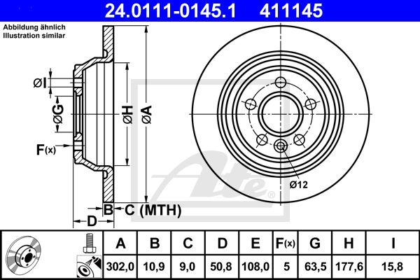 24.0111-0145.1_диск тормозной задний!\ Ford Mondeo/S-Max 1.8/2.0TDCi/2.0-2.5 06>