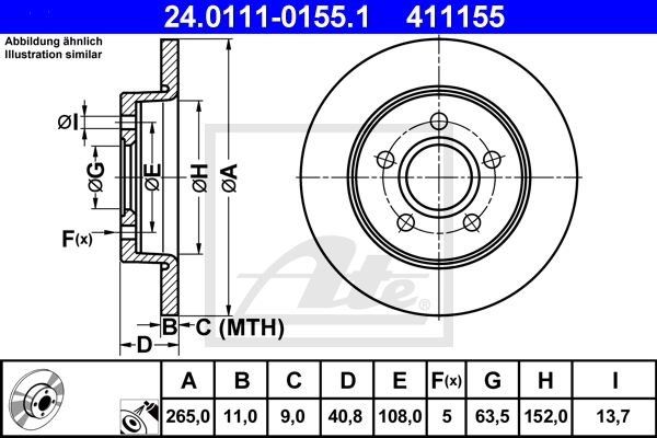 24.0111-0155.1_диск тормозной задний!\ Ford Focus 1.4-2.0/TDCi 04>