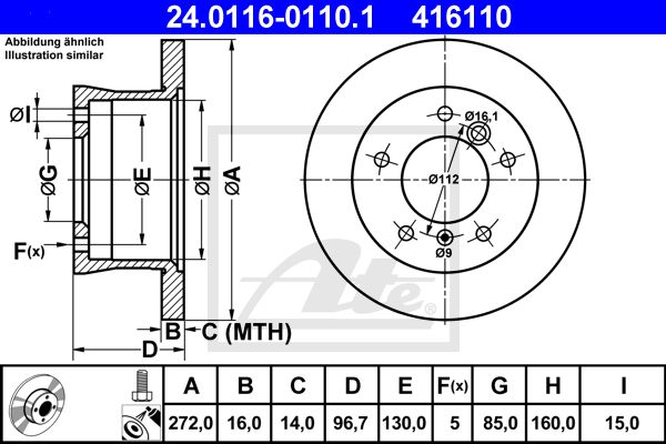 24.0116-0110.1_диск тормозной задний!\ MB Sprinter/W463/W461, VW LT 90>