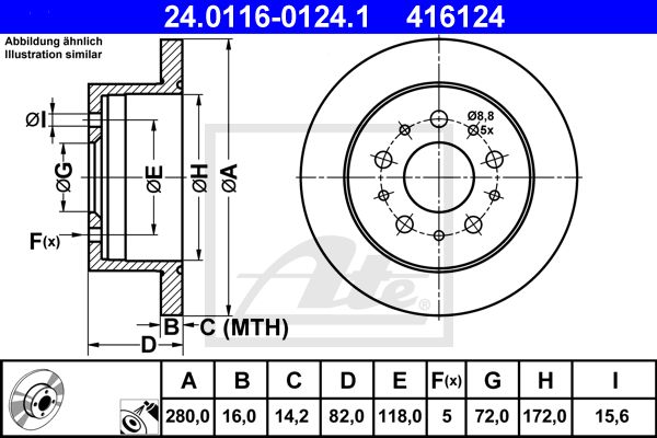 24.0116-0124.1_диск тормозной задний!\ Fiat Ducato,Citroen Jumper 2.2D/HDi/2.3D/3.0HDi 06>