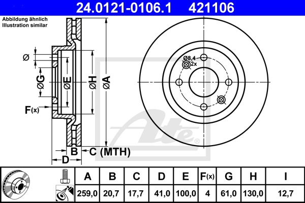 24.0121-0106.1_диск тормозной передний!\ Renault Clio/Megane/R19 1.4-1.9TDi 90>