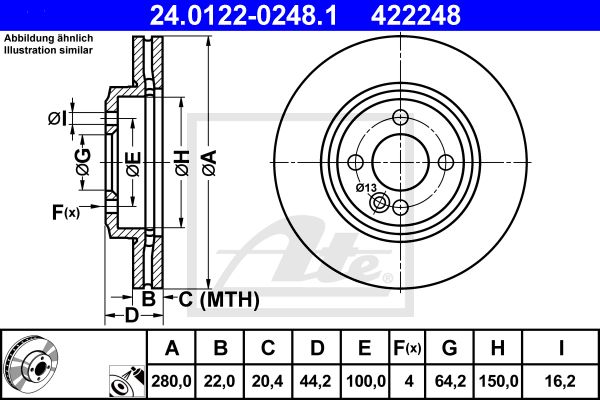 24.0122-0248.1_диск тормозной передний!\ MINI Cooper/One 1.4-1.6i/1.6D 07>