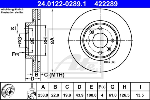 24.0122-0289.1_диск тормозной передний!\ Renault Logan/Sandero/Clio 0.9/1.2/1.5dci 12>