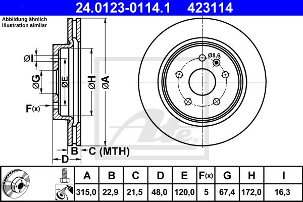 24.0123-0114.1_диск тормозной задний!\ Opel Insignia 1.6-2.8i/2.0CDTi 08>