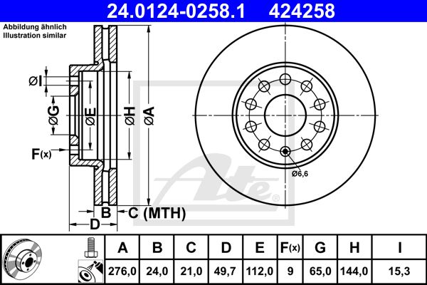 24.0124.0258.1_диск тормозной передний! вентилир.\ Audi A3,Seat Leon, Skoda Octavia, VW Golf Vii 12>