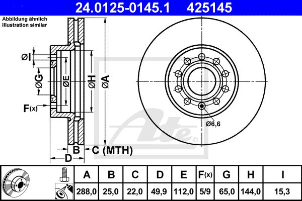 24.0125-0145.1_диск тормозной передний!\ Audi A3, Skoda Octavia, VW Golf 1.4-2.0i/1.9/2.0TDi 03>