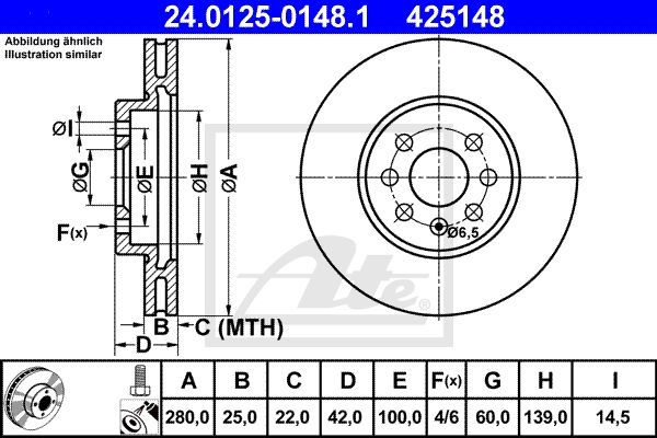 24.0125-0148.1_диск тормозной передний!\ Opel Astra 1.4/1.6 04>