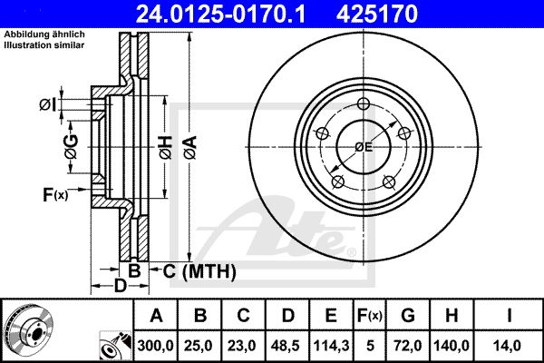 24.0125-0170.1_диск тормозной передний!\ Mazda 3/5 1.8/2.0/CD 03>