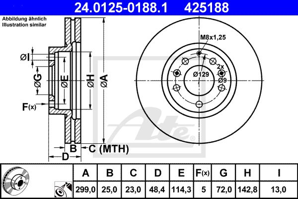 24.0125-0188.1_диск тормозной передний!\ Mazda 6 1.8-2.5 07>