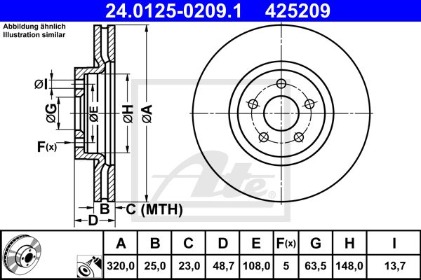 24.0125-0209.1_диск тормозной передний!\ Volvo S40/V50 2.5 AWD 04>