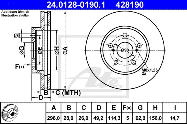 24.0128-0190.1_диск тормозной передний!\ Toyota Camry 2.4/3.0 V6 01>