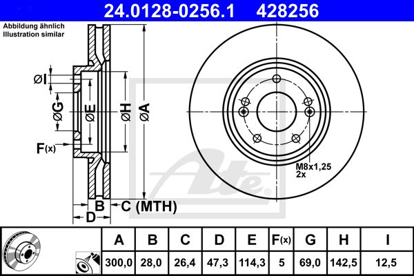 24.0128-0256.1_диск тормозной передний! 300x28\ Hyundai ix35/Sonata/Tucson, KIA Sportage 2.0-3.3 04>