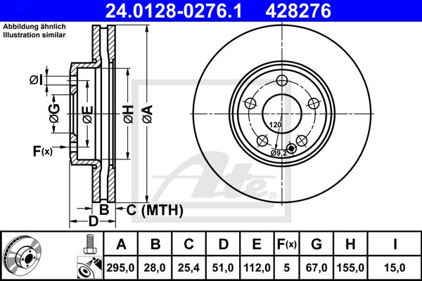 24.0128-0276.1_диск тормозной передний!\ MB W176/W246/C117/X156 1.8-2.0 13>