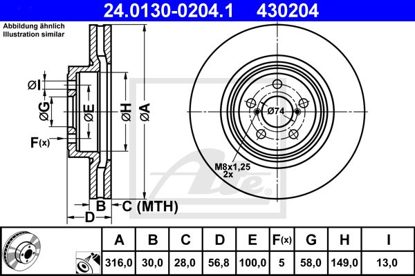 24.0130-0204.1_диск тормозной передний!\ Subaru Legacy/Outback 2.0/2.5GT/3.6R 03>