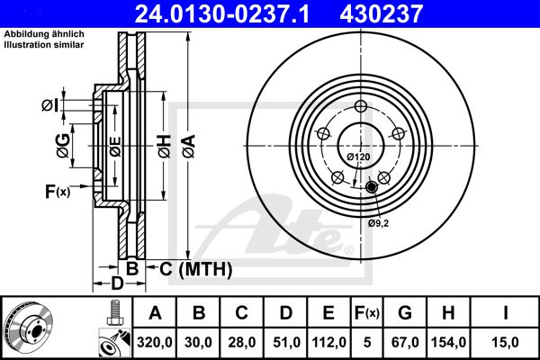 24.0130-0237.1_диск тормозной передний!\ MB W176/W246/C117 2.5 12>