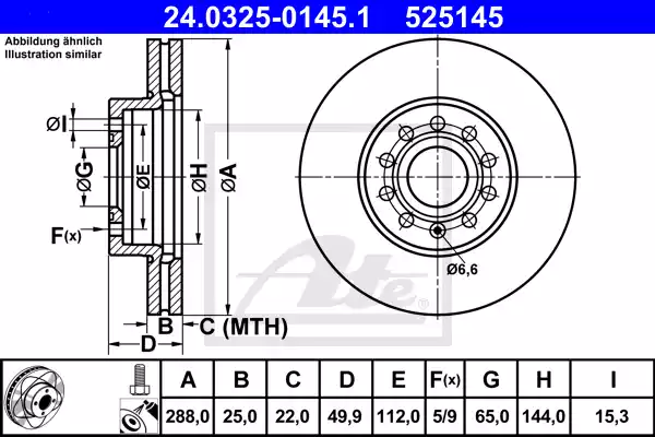 24.0325-0145.1_диск тормозной передний!\ Audi A3, Skoda Octavia, VW Golf 1.4-2.0i/1.9/2.0TDi 03>