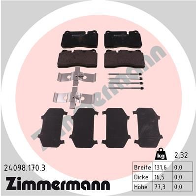 24098.170.3_колодки дисковые !перед. 132x77x16 \ VW Touareg, Land Rover Range Rover 3.2-4.2i/3.0TDi