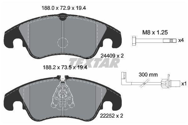 2440903_колодки дисковые передние!\ Audi A6/quattro/A7 Sportback 2.8FSI/2.0TDI/3.0TDI 10>