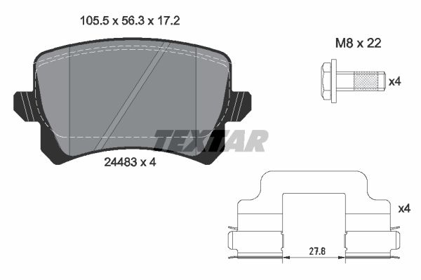 2448302_колодки дисковые !задние\Audi A4/A6,VW Golf V,Skoda Oсtavia 03>