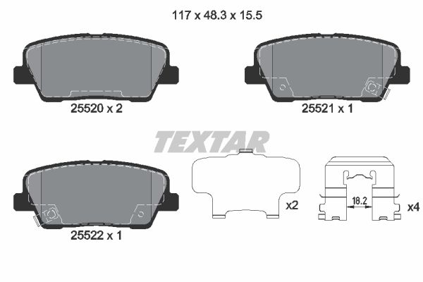 2552001_колодки дисковые задние!\ Hyundai Santa Fe, KIA Sorento 2.4/2.0D/2.2D 09>