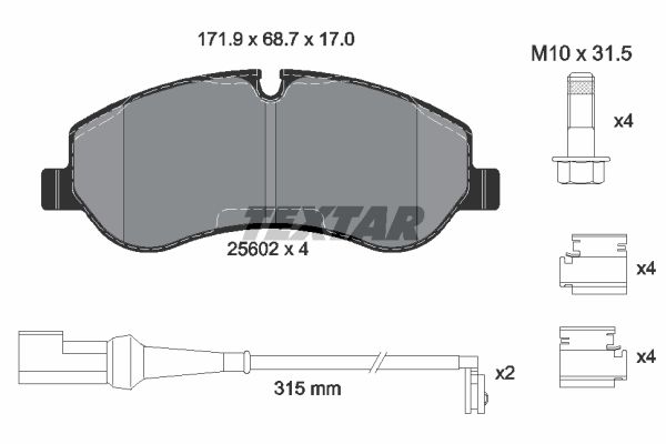 2560201_колодки дисковые передние!\ Ford Transit 310-470 12>