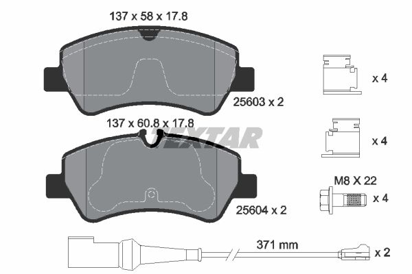 2560303_колодки дисковые задние! с антискр. пл.\ Ford Transit/Tourneo Custom 300 2.20TDCI 12>