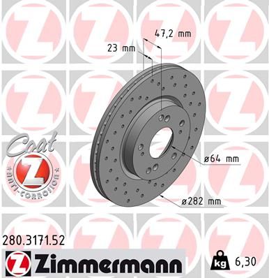 280.3171.52_диск тормозной !Sport перед. 282x23/47-5x114 \ Honda CR-V 2.0 02>