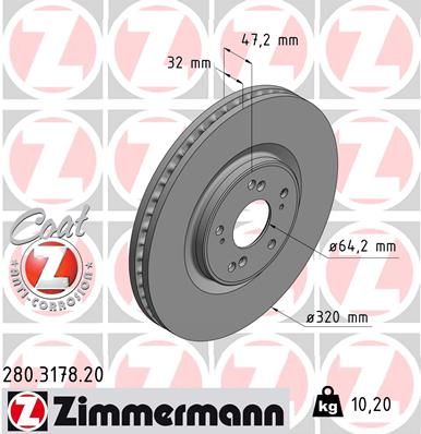 280.3178.20_диск тормозной !перед. 320x32/47-5x114 \ Honda Accord 2.0-2.4i/D 08>