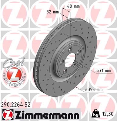 290.2264.52_диск тормозной !Sport перед. 355x32/48-5x108 \ Jaguar XF/XJ/XK/S-Type 4.2/5.0/3.0D 09>