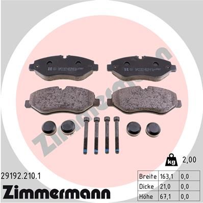 29192.210.1_колодки дисковые !перед. 163x67x21 \ MB Sprinter 209CDi-324CDi, VW Crafter 30/35 2.5TDi