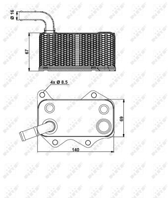 NRF 31172_радиатор масляный!\Audi A3/A4 2.0TFSI 03>