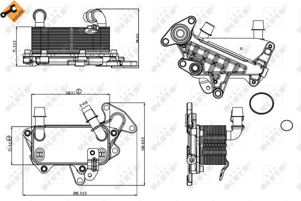 NRF 31264_радиатор масляный АКПП!\ Skoda Octavia/Superb, VW Passat 04>