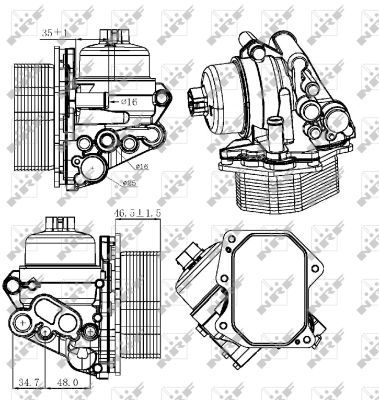 31308_радиатор масляный!\ Ford Transit 2.2TDCI 06>, Citroen Jumper 06-15, Peugeot Boxer 06-15