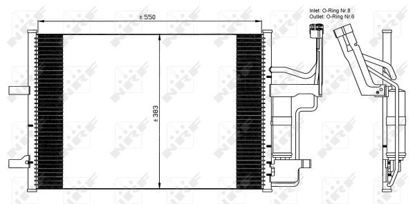 NRF 35508_радиатор кондиционера!\ Mazda 3/5 1.4-2.3 03>с осушит.