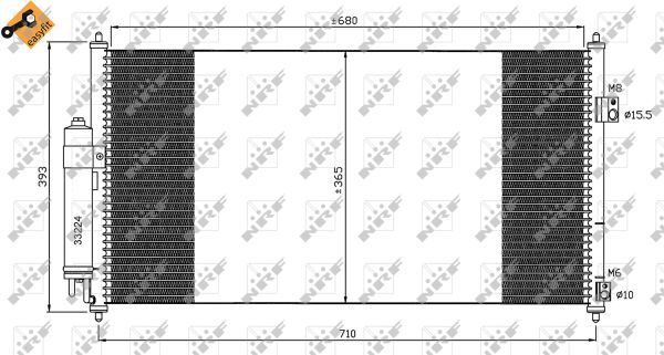 NRF 35550_радиатор кондиционера !\ Nissan X-Trail 2.0/2.5 01>