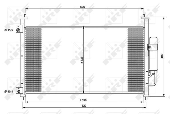 NRF 35763_радиатор кондиционера!\ Honda Civic 1.4/1.8/2.2CTDi 06>