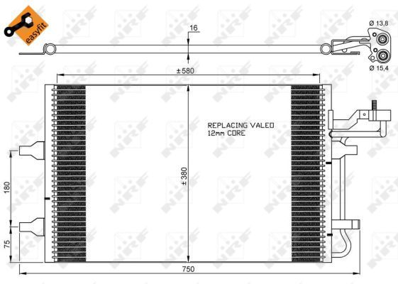 NRF 35842_радиатор кондиционера!\ Volvo C30/S40/V50 1.6-2.0i/1.6-2.0D 03>