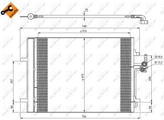 NRF 35850_радиатор кондиционера!\ Ford Mondeo 1.6-2.3 07>