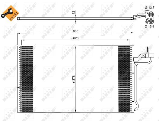 NRF 35882_радиатор кондиционера!\ Volvo S40/V50 04>